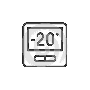 Freezer temperature line outline icon