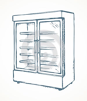 Freezer to store. Vector drawing