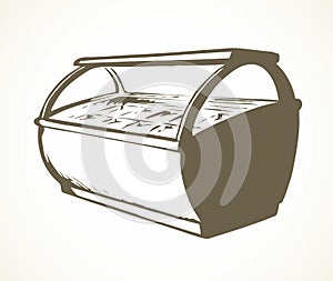 Freezer to store. Vector drawing