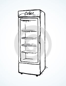 Freezer to store. Vector drawing