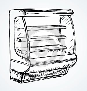 Freezer to store. Vector drawing