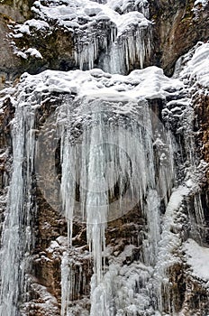 Freezes Partnachklamm in winter in Garmisch-Partenkirchen