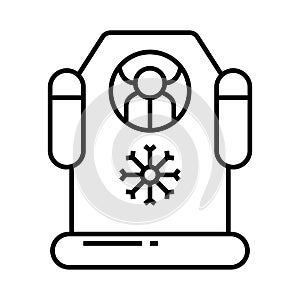 Freezing capsule line icon, concept sign, outline vector illustration, linear symbol.