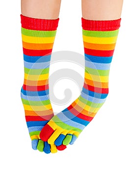 Freezing legs in colorful socks