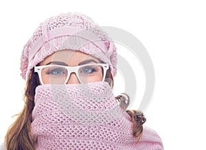 Freezing young woman