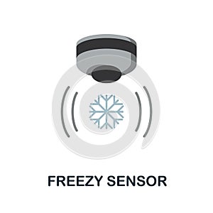 Freezy Sensor flat icon. Colored sign from home security collection. Creative Freezy Sensor icon illustration for web