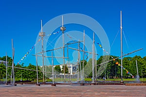 Fregate Valzivs fountain in front of the concert hall in Ventspi