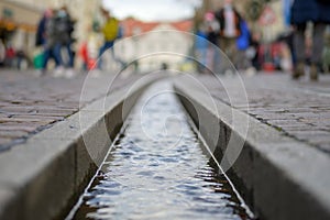 The Freiburg BÃ¤chle water runnel in close-up