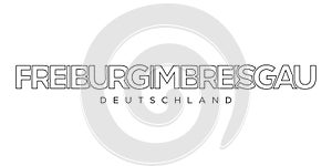 Freiburg im Breisgau Deutschland, modern and creative vector illustration design featuring the city of Germany for travel banners