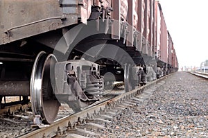 Freight cargo train and railroad