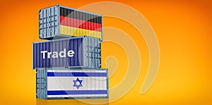 Freight container with German and Israel flag.