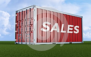 Freight Container with the word `Sales` on the side