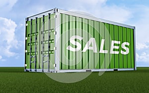 Freight Container with the word `Sales` on the side