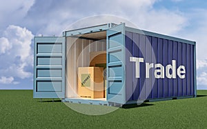 Freight Container with the word `Trade` on the side