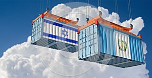 Freight containers with Guatemala and Israel flag.