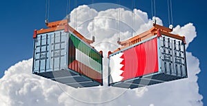 Freight containers with Kuwait and Bahrain flag.