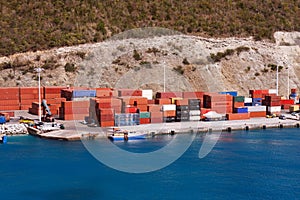 Freight Containers on a Seaside Dock