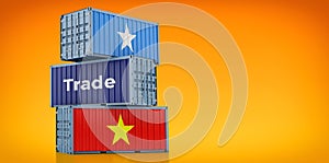 Freight containers with Vietnam and Somalia flag.