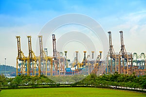 freight cranes Singapore shipping port