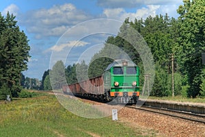 Freight diesel train