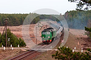 Freight diesel train