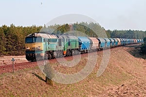 Freight diesel train