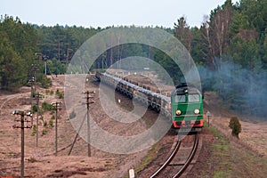 Freight diesel train