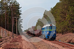 Freight diesel train