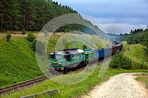 Freight diesel train