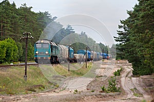 Freight diesel train