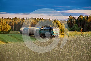 Freight diesel train