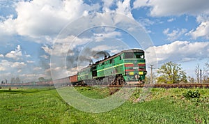 Freight diesel train