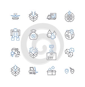 Freight forwarders line icons collection. Shipping, Logistics, Cargo, Import, Export, Transportation, Carriers vector