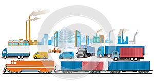 Freight forwarding, transport by truck, illustration photo