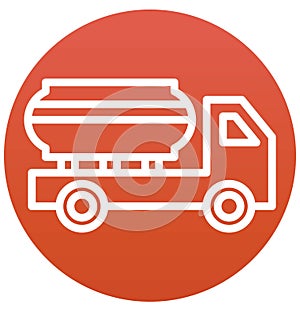 Freight, fuel truck Isolated Vector Icon can be easily modified or edit