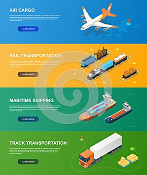 Freight industry logistics and transportation with different vehicles