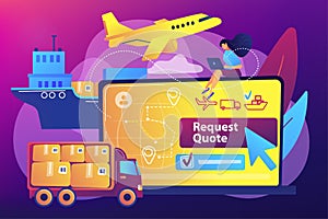 Freight quote request concept vector illustration photo