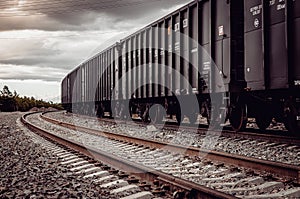 Freight rail cars go on rails