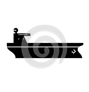 Freight sea tanker black icon
