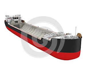 Freight Ship Isolated