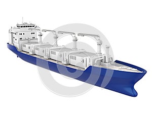 Freight Ship Isolated