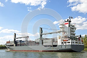 Freight ship on Kiel Canal