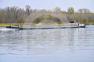 Freight ship on the river Danube