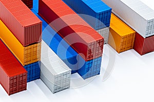 Freight shipping container, Cargo containers isolated on white background, Business import export logistics shipping
