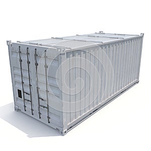 Freight shipping container isolated on white. 3D illustration