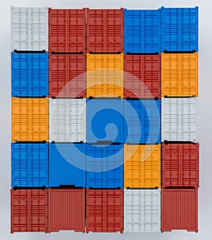 Freight shipping container isolated on white background, Cargo containers global business company industry import export logistics