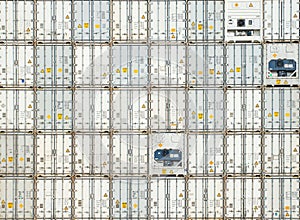 Freight shipping containers at the docks