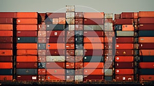 Freight shipping containers at the docks background