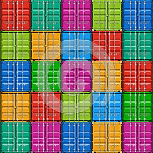 Freight shipping, stacked cargo containers