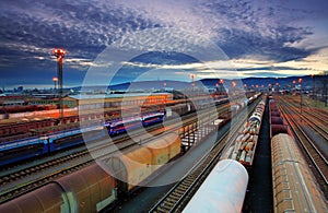 Freight Station with trains